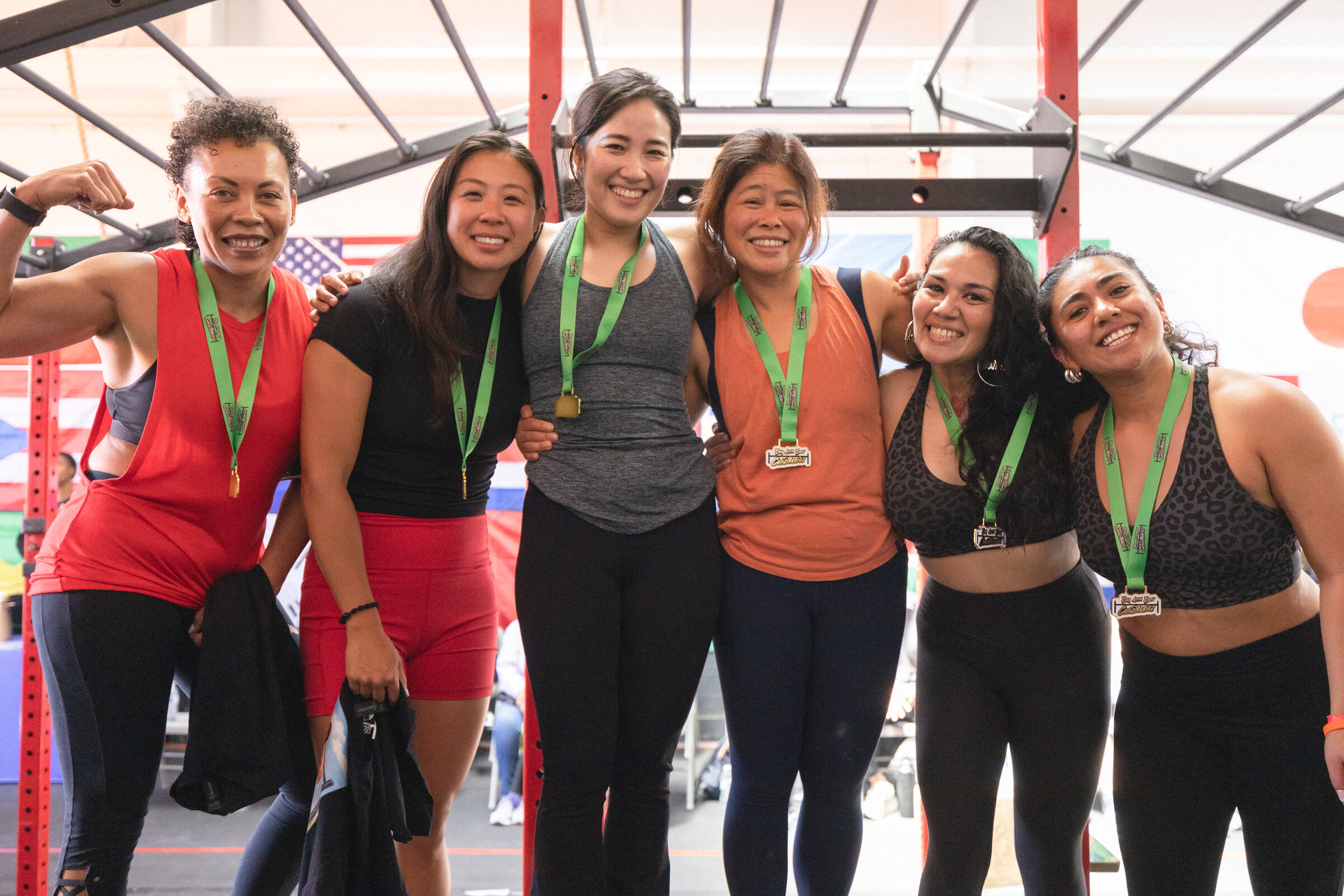 Competitors from Calisthenics Games Volume V together with their medals